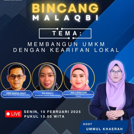Bincang Malaqbi Bahas Kearifan Lokal, Kepala UPTD Taman Budaya Disdikbud Sulbar Jadi Narasumber