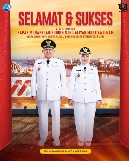 PDAM Makassar Ucapkan Selamat Atas Pelantikan Wali Kota dan Wawali Periode 2025-2030