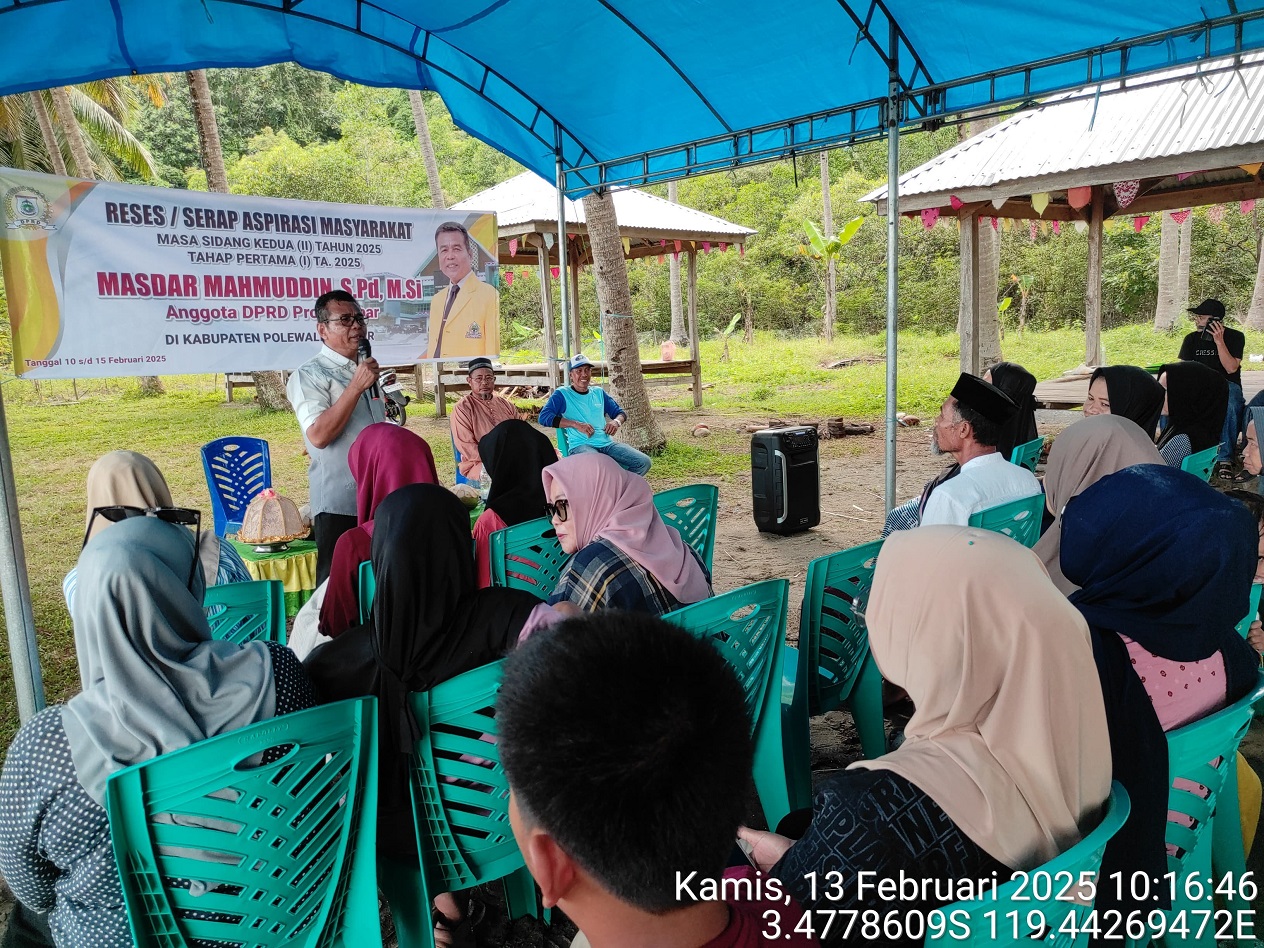 Sasar Empat Titik Saat Reses di Polman, Masdar Mahmuddin Terima Aspirasi Jalan Tani, Normalisasi Sungai hingga Irigasi