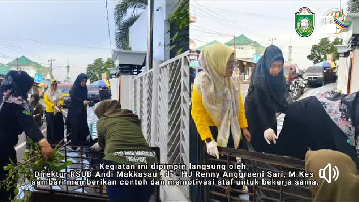 Semangat HUT ke-65 Parepare, Direktur RSUD Andi Makkasau Pimpin Kerja Bakti Motivasi Jajaran Pentingnya Kerja Sama