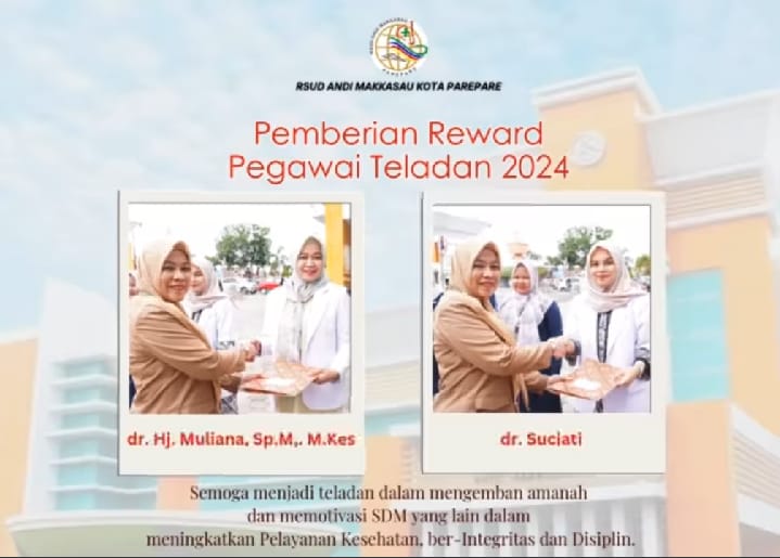 Apel Pagi Bersama Istimewa, RSUD Andi Makkasau Anugerahi Penghargaan Pegawai Teladan dan Pelepasan Purna ASN