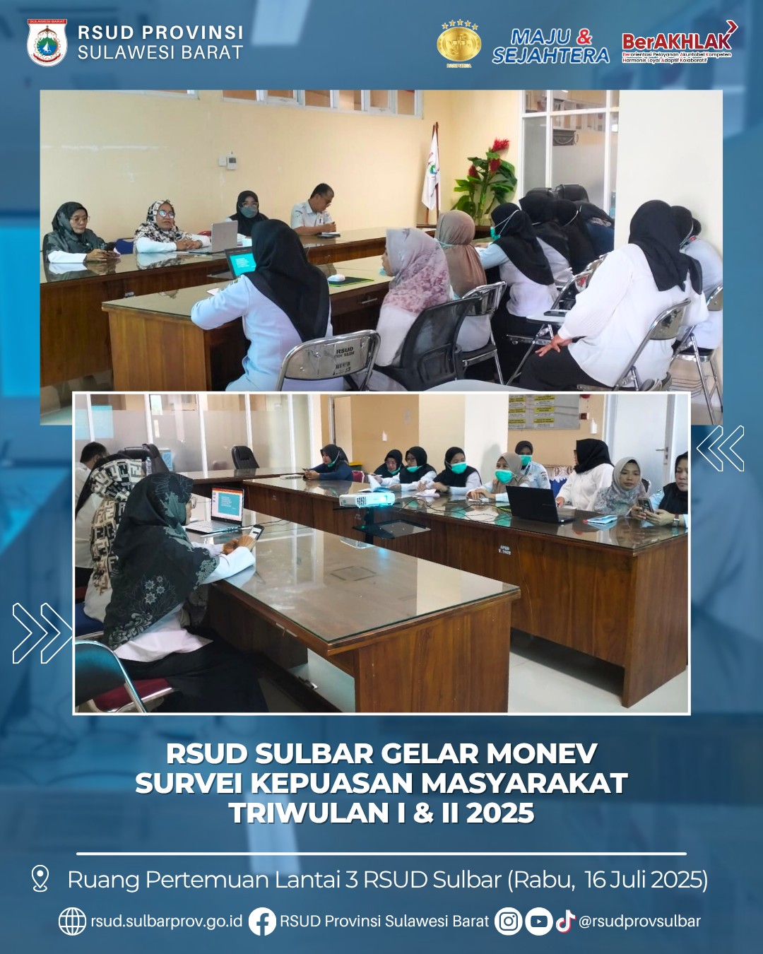 RSUD Sulbar Gelar Monev Survei Kepuasan Masyarakat Triwulan I dan II 2025