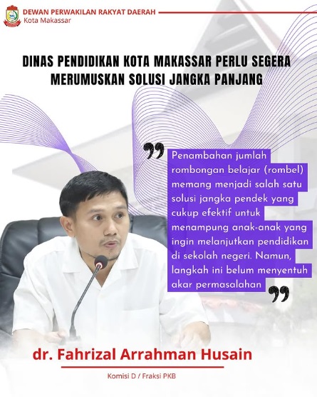 Anggota Komisi D DPRD Makassar Minta Dinas Pendidikan Carikan Solusi untuk Menampung Anak di Sekolah Negeri