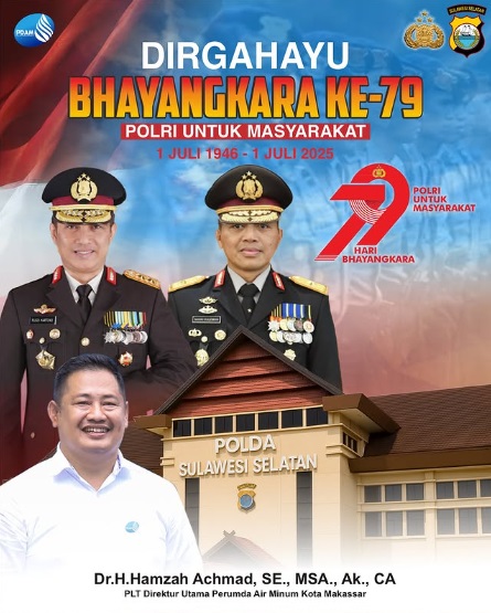 PDAM Makassar Ucapkan Dirgahayu Bhayangkara ke-79