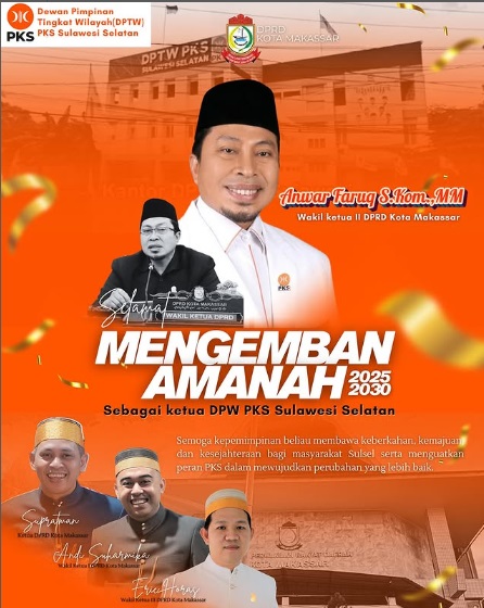 DPRD Makassar Ucapkan Selamat Kepada Anwar Faruq Sebagai Ketua DPW PKS Sulsel