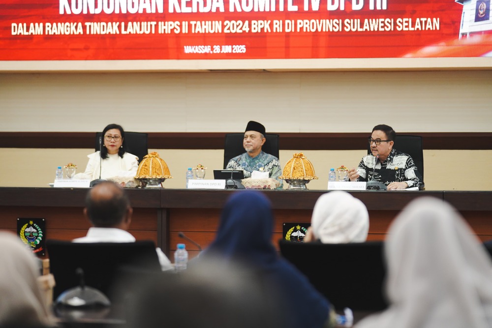 Wakil Ketua dan Komite IV DPD RI Bahas IHPS II BPK RI Bersama Sekda Sulsel
