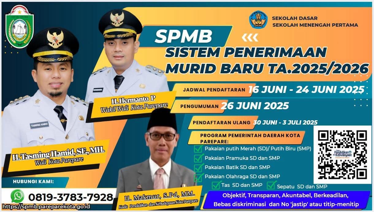 SMPN 1 Parepare Umumkan SPMB Mulai 16 Juni, Semua Transparan Tidak Ada Titipan 