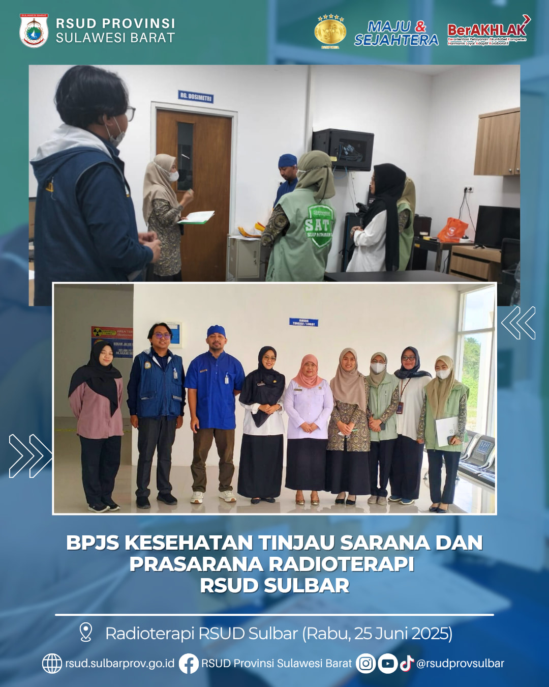 BPJS Kesehatan Tinjau Sarpras Radioterapi RSUD Sulbar 