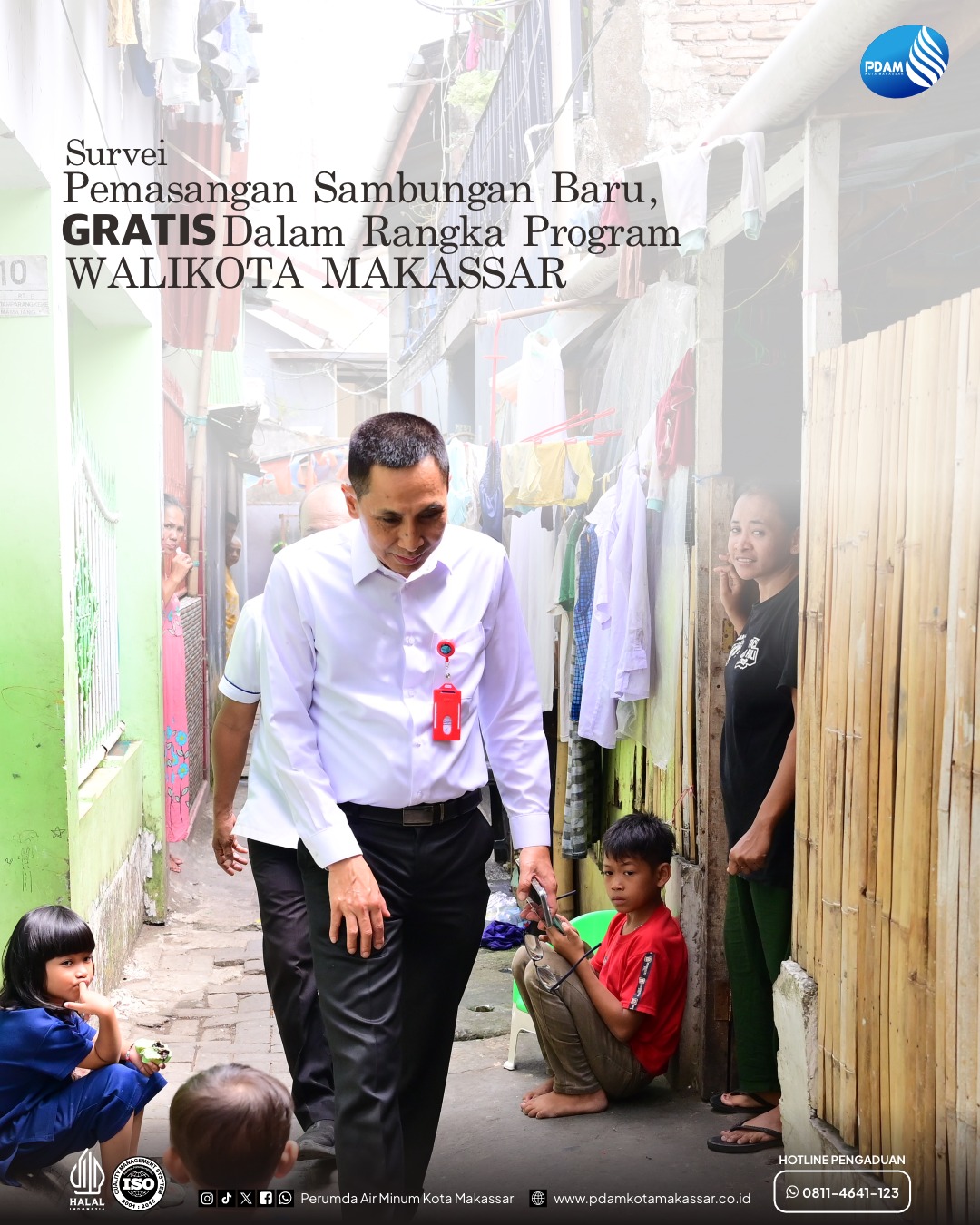 Dukung Program Prioritas MULIA, PDAM Makassar Gerakkan Survei Sambungan Air Bersih Gratis