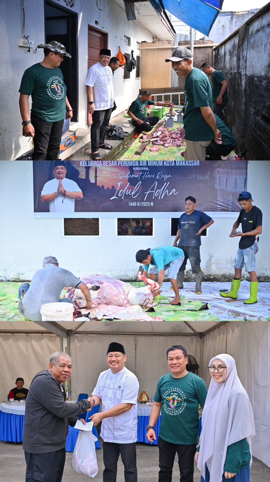 Momen Idul Adha, PDAM Makassar Sembelih 12 Ekor Sapi dan Dibagikan ke Tenaga Cleaning Service, Outsourcing hingga Panti Asuhan