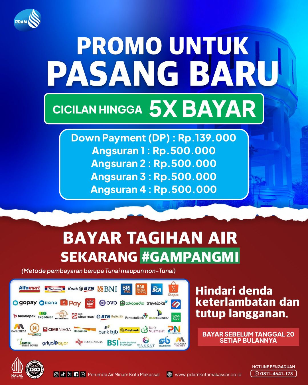 Dukung Visi Berkelanjutan, PDAM Makassar Permudah Sambungan Baru dengan Skema Cicilan