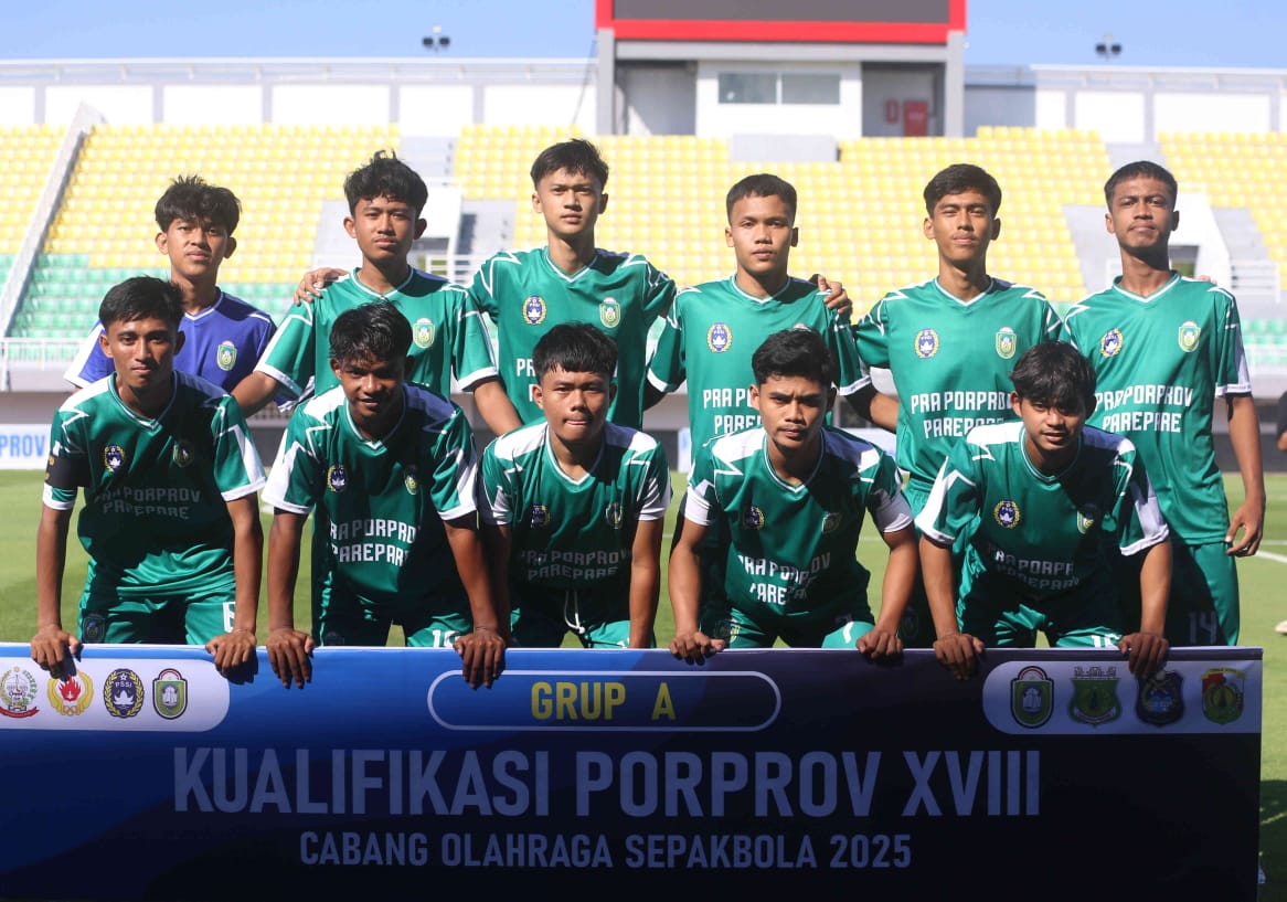 Di Stadion BJ Habibie Tim Sepak Bola Parepare Taklukkan Pinrang 3-0 di Laga Perdana Kualifikasi Porprov