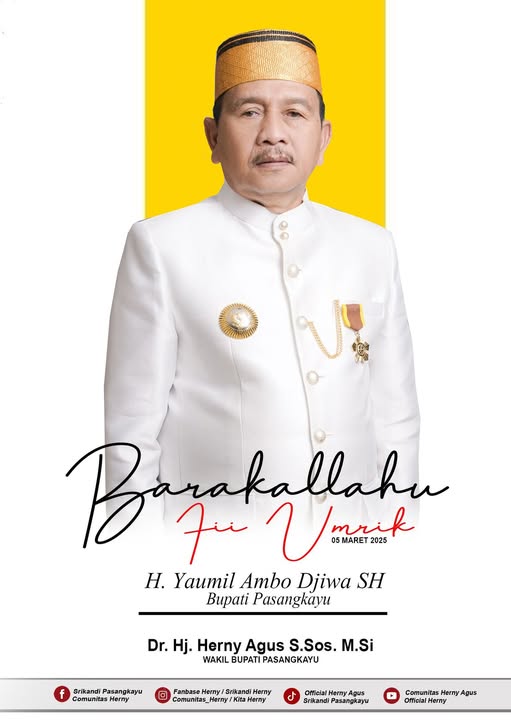 Bupati Pasangkayu Genap Berusia 67 Tahun, Wabup Herny Ucapkan Selamat Ulang Tahun  