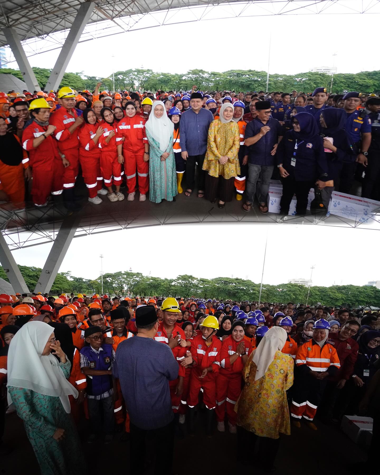 Camat Ujung Tanah Hadiri Pembagian oleh Wali Kota dan Wawali Kepada Petugas Kebersihan di Makassar