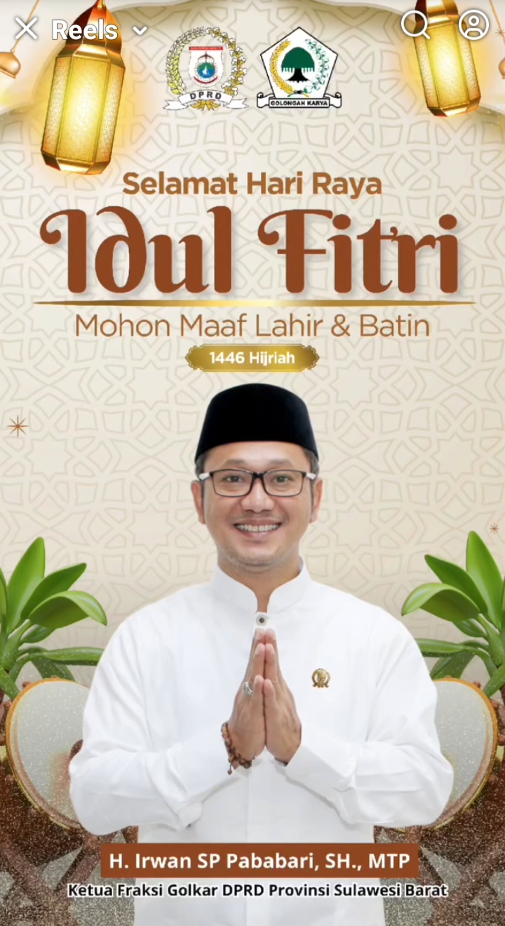 Irwan Pababari Ucapkan Selamat Hari Raya Idul Fitri 1 Syawal 1446 Hijriah