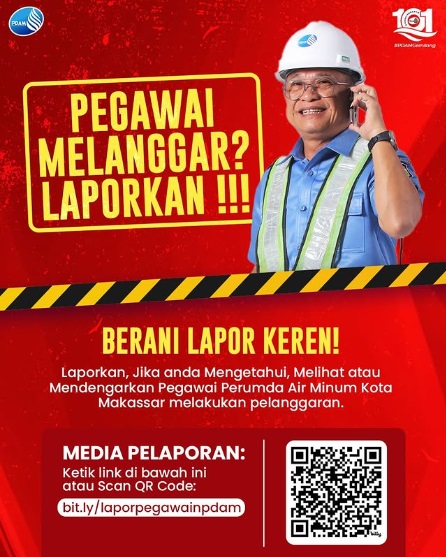 PDAM Makassar Minta Masyarakat Melaporkan Jika Menemukan Pegawai PDAM Melanggar