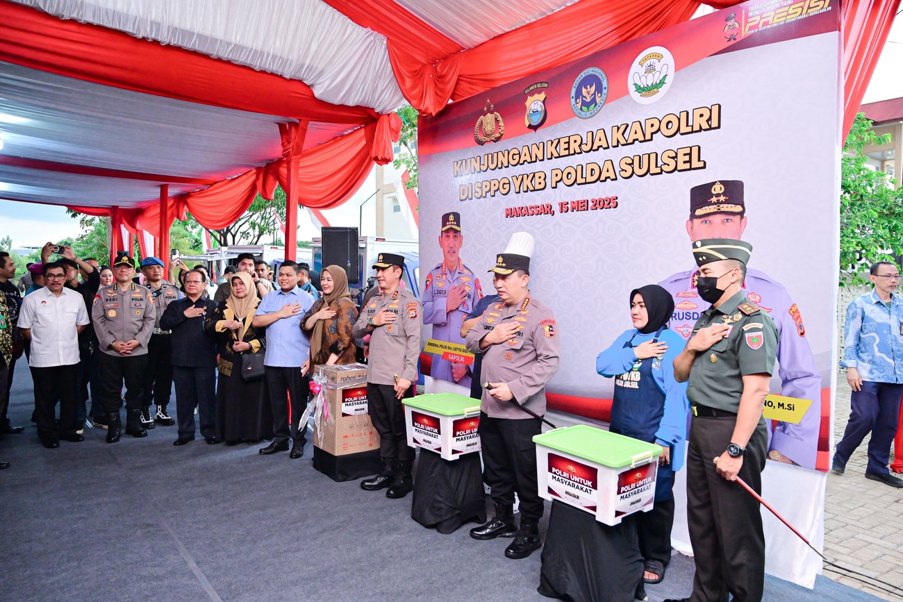 Wagub Sulsel Dampingi Kapolri Tinjau SPPG di Biringkanaya, Inovasi Dukung Gizi Anak Sekolah