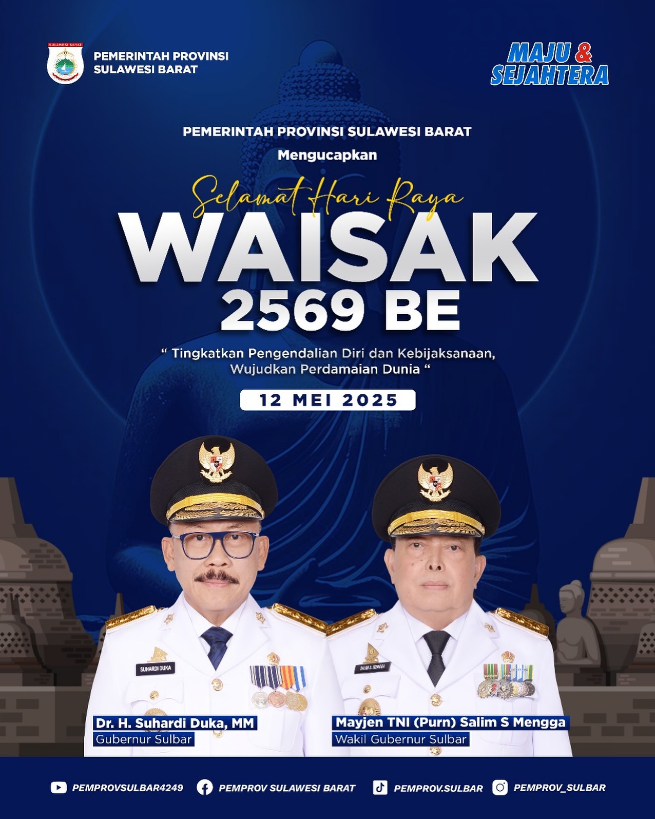 Ucapkan Selamat Hari Raya Waisak, Pemprov Sulbar Ajak Merefleksikan Nilai Luhur Ajaran Buddha