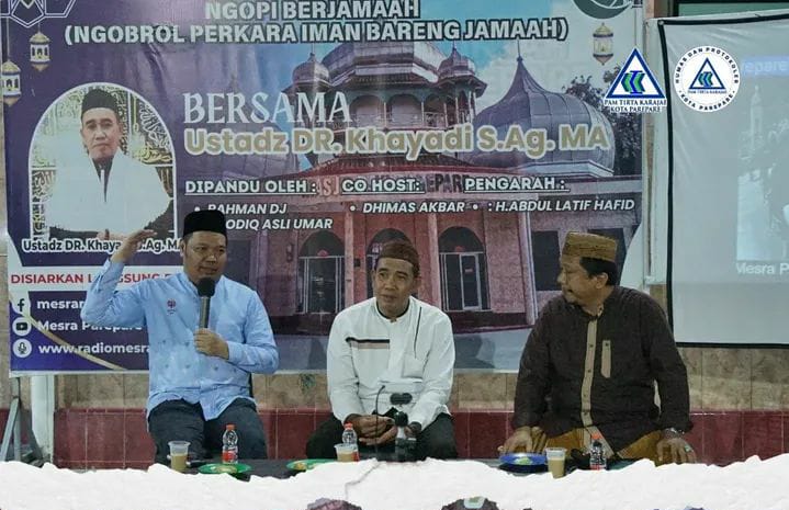 PAM Tirta Karajae Hadir Ulas Pelayanan Sosial Air Bersih di Ngopi Berjamaah Masjid Raya 