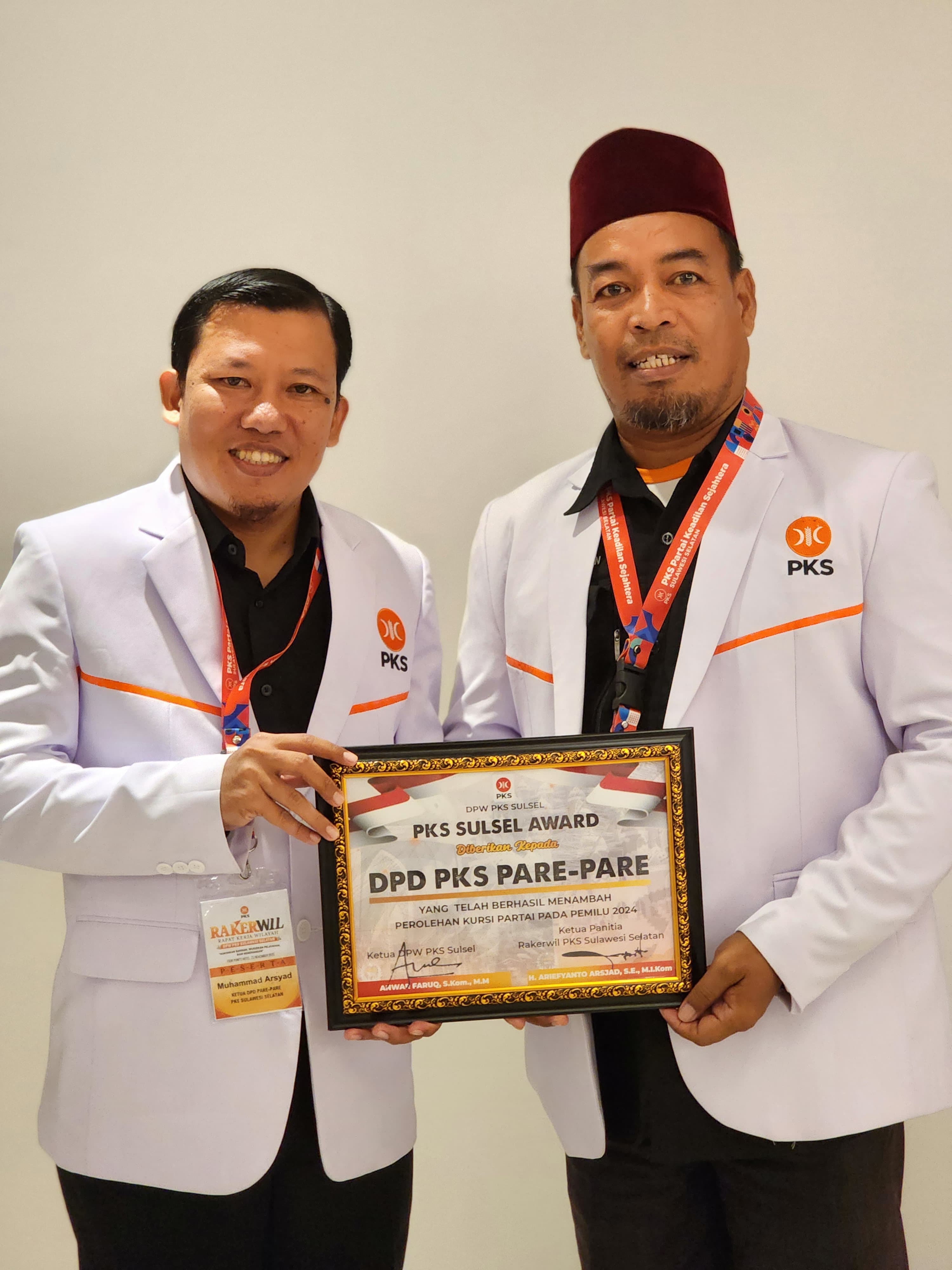 Sukses Pemilu 2024 PKS Parepare Raih PKS Sulsel Award, Hasil Rakerwil Fokus K2P2 untuk Pemenangan Pemilu 2029