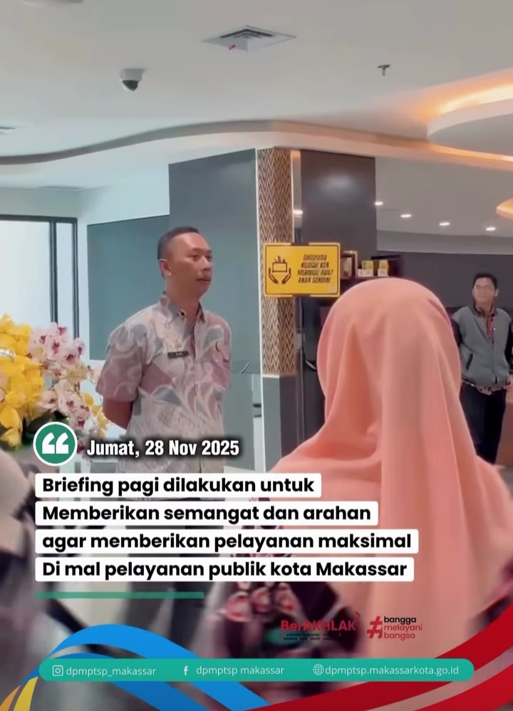Briefing Pagi Petugas Layanan MPP, Agar Memberikan Pelayanan Maksimal