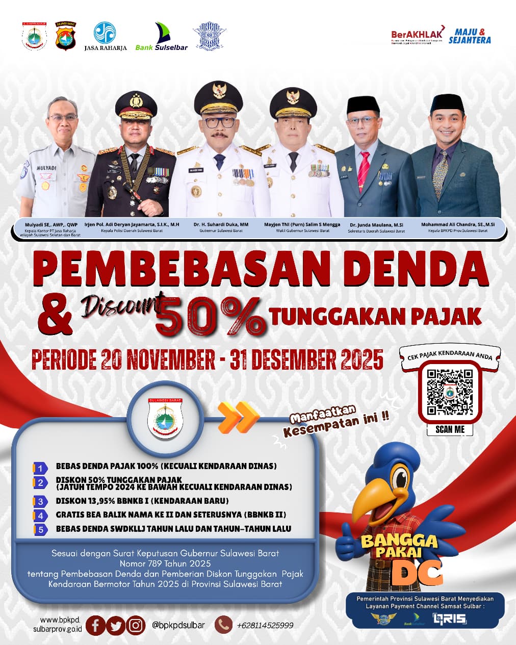 Pemprov Sulbar Hadirkan Program Insentif PKB 2025, Ada Keringanam Besar-besaran