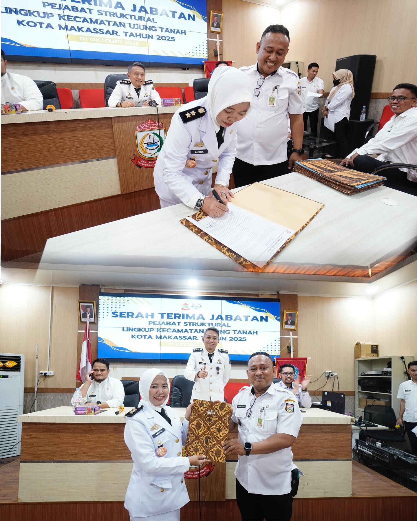 Camat Amanda Pimpin Sertijab Lurah dan Pejabat Struktural Ujung Tanah