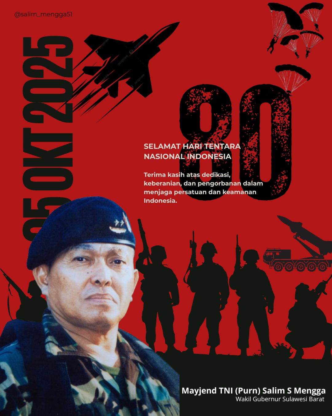 Delapan Dekade TNI, Wagub Sulbar: Bukti Pengabdian Tanpa Pamrih untuk Negeri