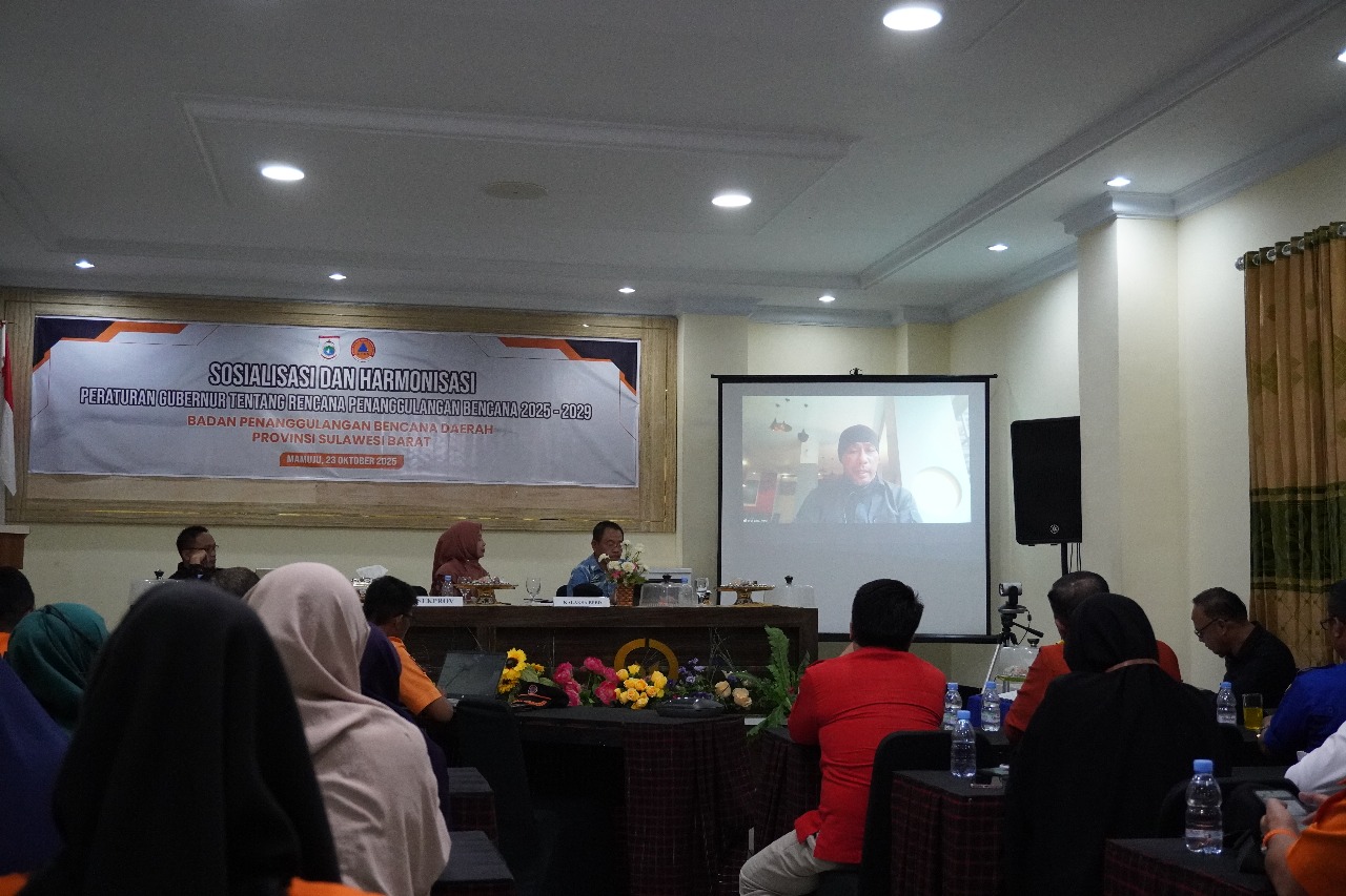 Diskusi Panel Evaluasi Akhir Dokumen RPB 2025–2029, BPBD Sulbar Hadirkan Praktisi Kebencanaan