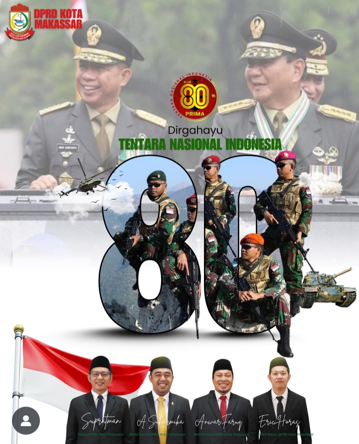 DPRD Makassar Ucapkan Selamat Dirgahayu TNI ke-80