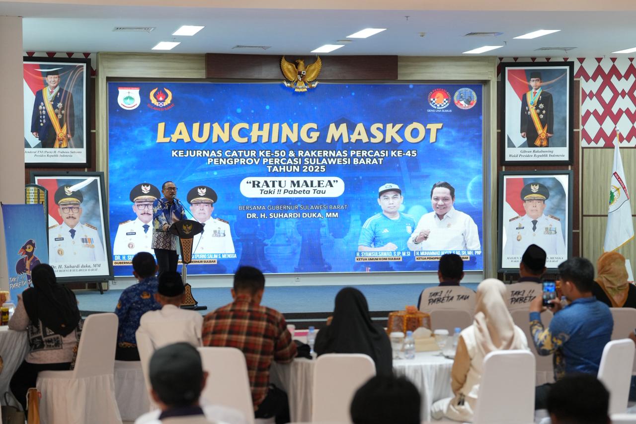 Gubernur Sulbar Suhardi Duka Launching Maskot Kejurnas Catur “Ratu Malea”