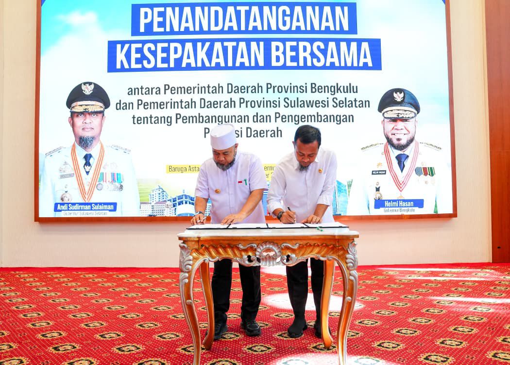Gubernur Sulsel dan Bengkulu Sepakat Kerja sama dalam Pembangunan dan Pengembangan Potensi Daerah