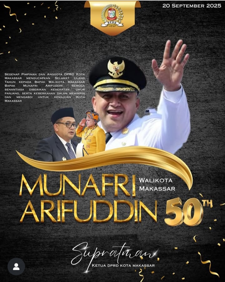 DPRD Makassar Ucapkan Selamat Ulang Tahun Wali Kota Munafri Arifuddin