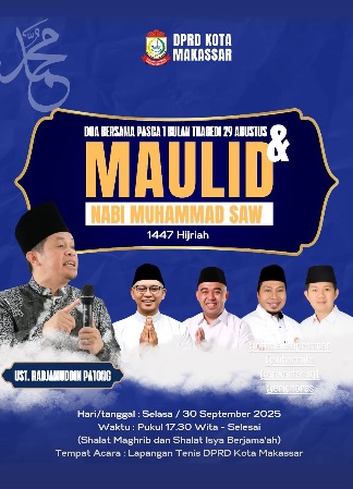 DPRD Makassar Gelar Maulid dan Doa Bersama Pasca Satu Bulan Tragedi Pembakaran