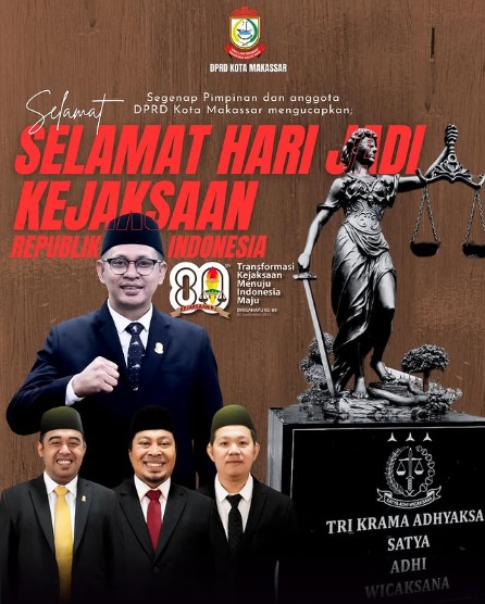 DPRD Makassar Ucapkan Selamat Hari Jadi Kejaksaan RI ke-80