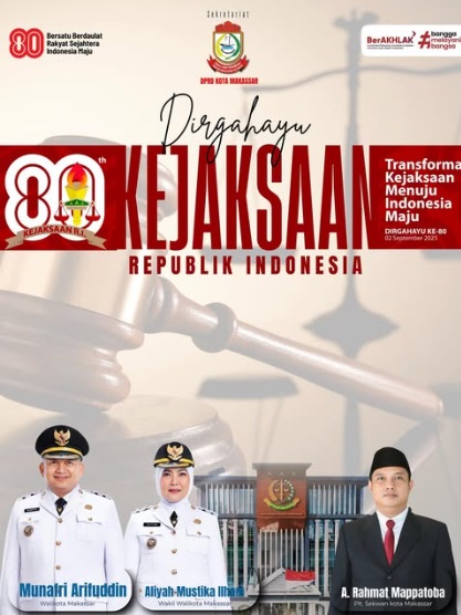 Sekretariat DPRD Makassar Ucapkan Selamat Hari Jadi Kejaksaan RI ke-80