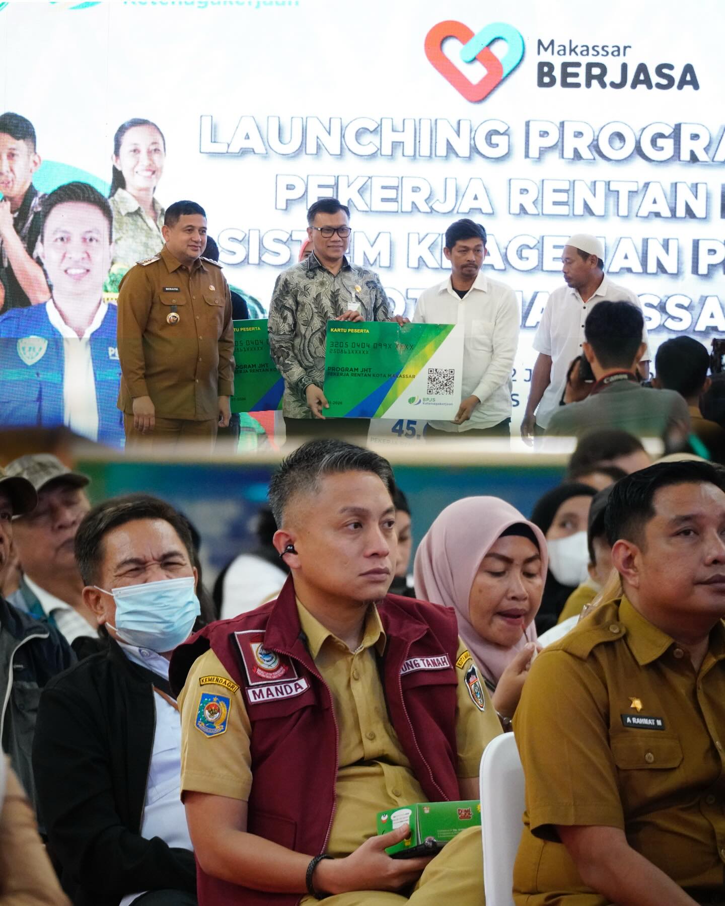 Camat Ujung Tanah Hadiri Launching Program JHT Pekerja Rentan dan Sistem Keagenan Perisai
