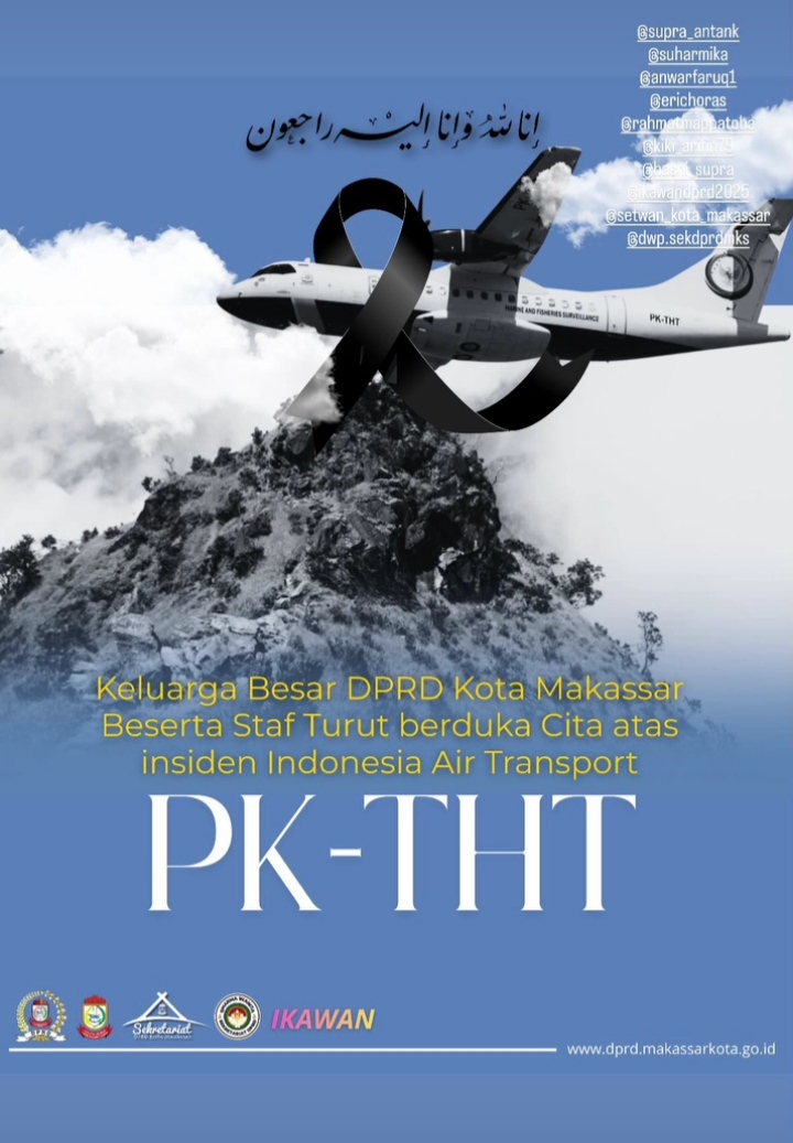 Keluarga Besar DPRD Makassar Turut Berduka Cita atas Insiden Pesawat Indonesia Air Transport
