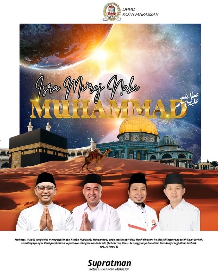 DPRD Makassar Ucapkan Selamat Memperingati Isra Miraj Nabi Muhammad SAW
